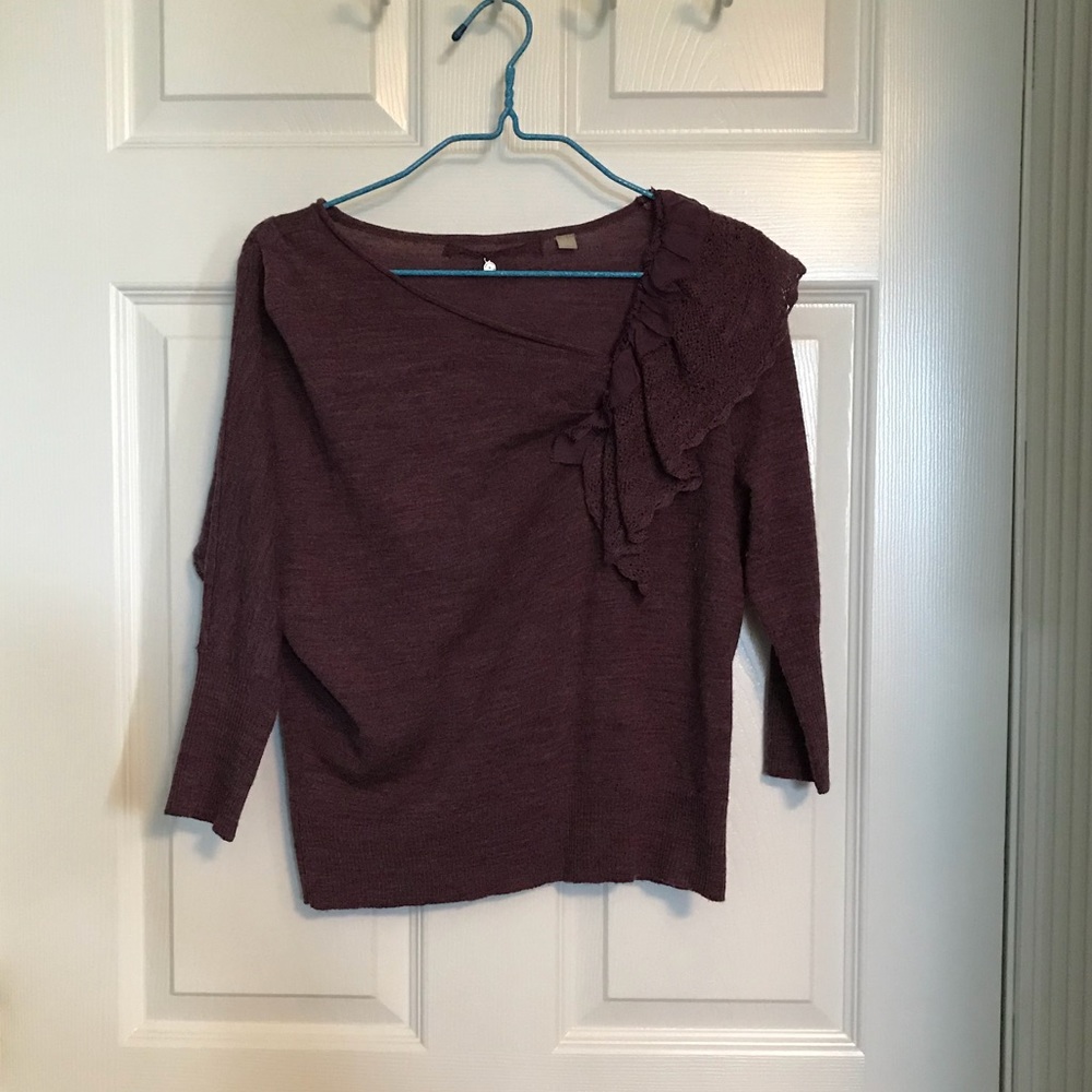 Knitted & Knotted Asymmetrical Neckline Sweater